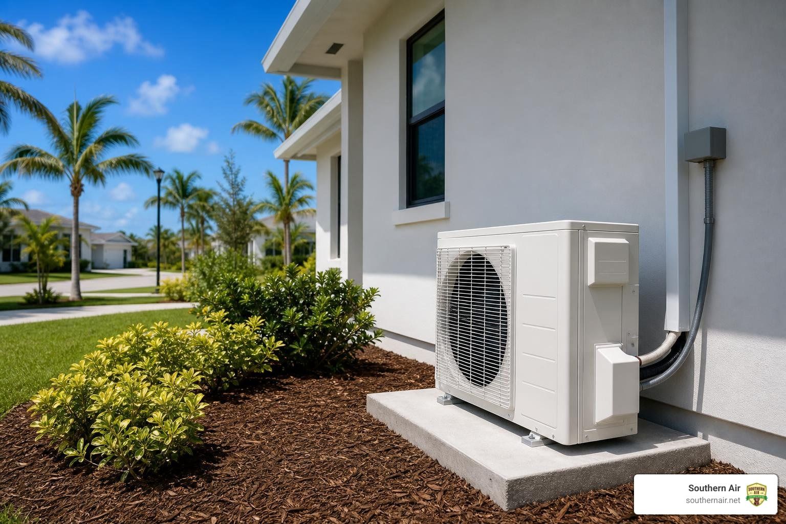 professionally installed ductless mini split system outside a home